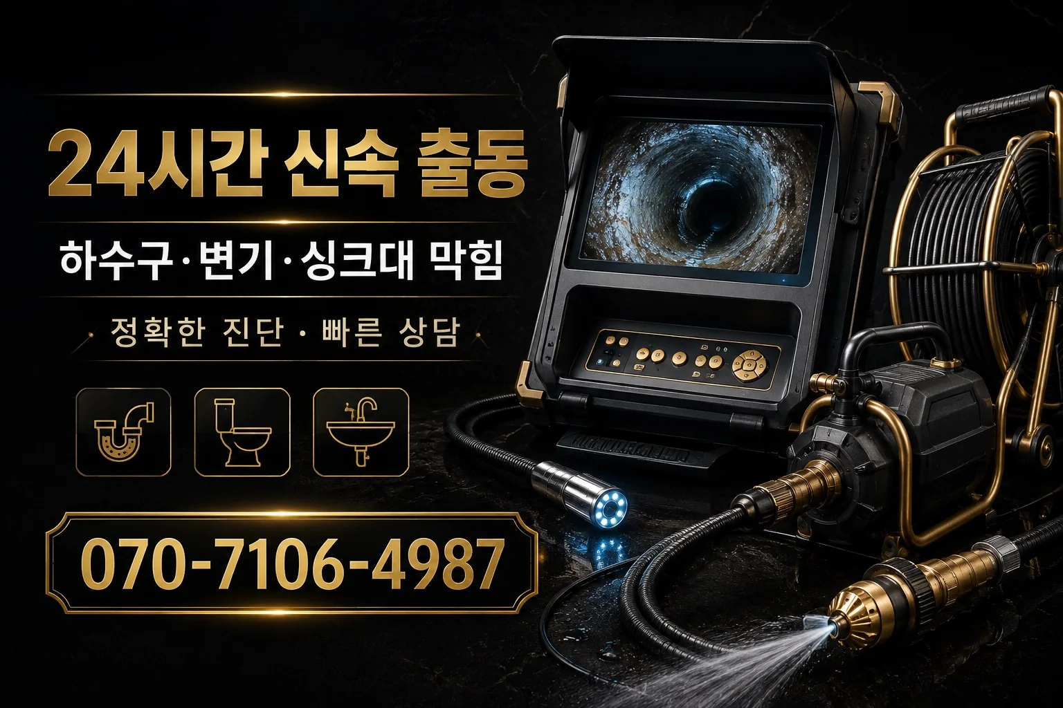 친절배관 블랙 골드 배관내시경 장비 서비스 안내